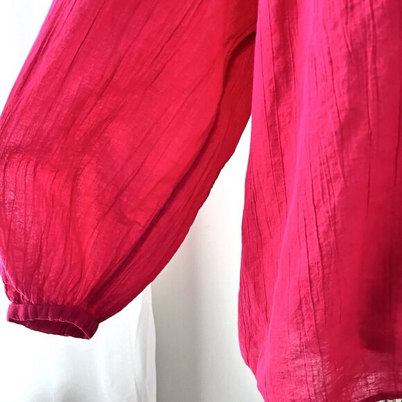 Old Navy Hot Pink *Barbiecore* Soft Lightweight Flowy Summer Blouse Festival XL - Picture 3 of 8